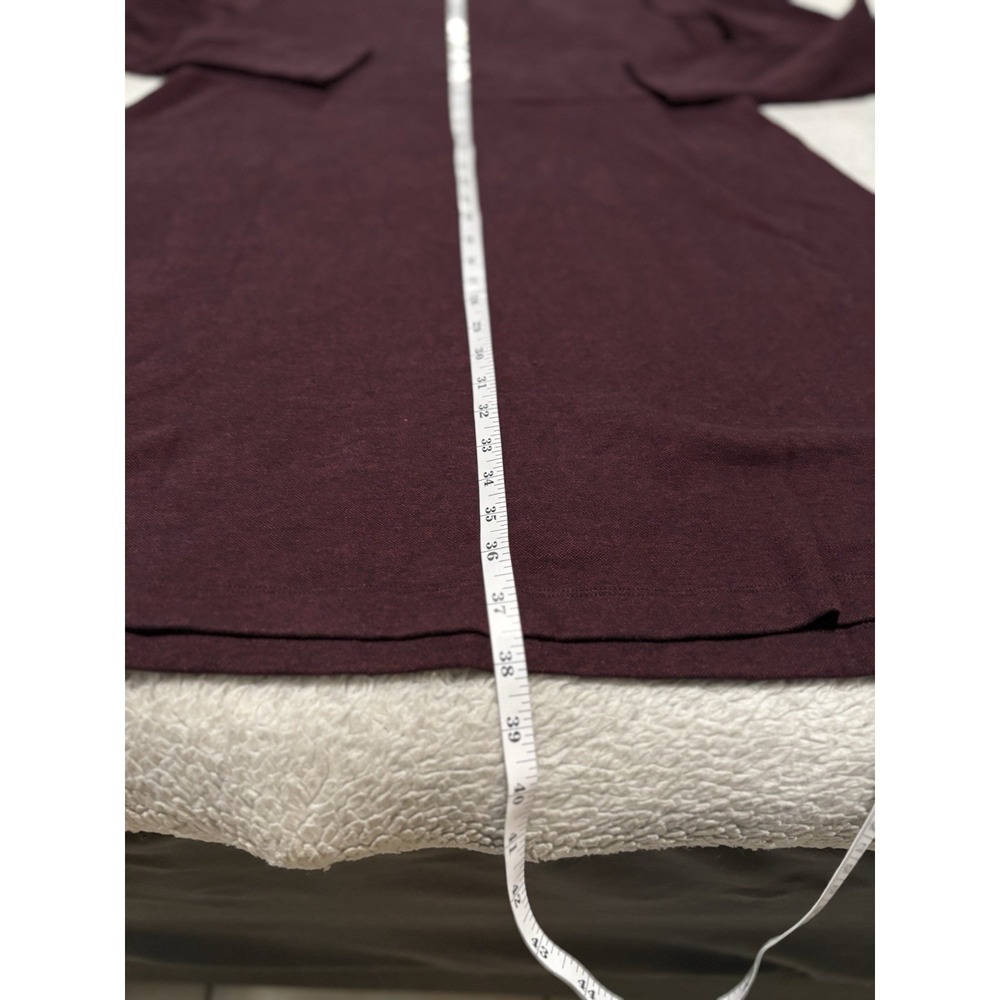 Duluth Trading T-shirt Flannel Dress Womens Large Burgundy Long Sleeve Knit Soft - Picture 10 of 10